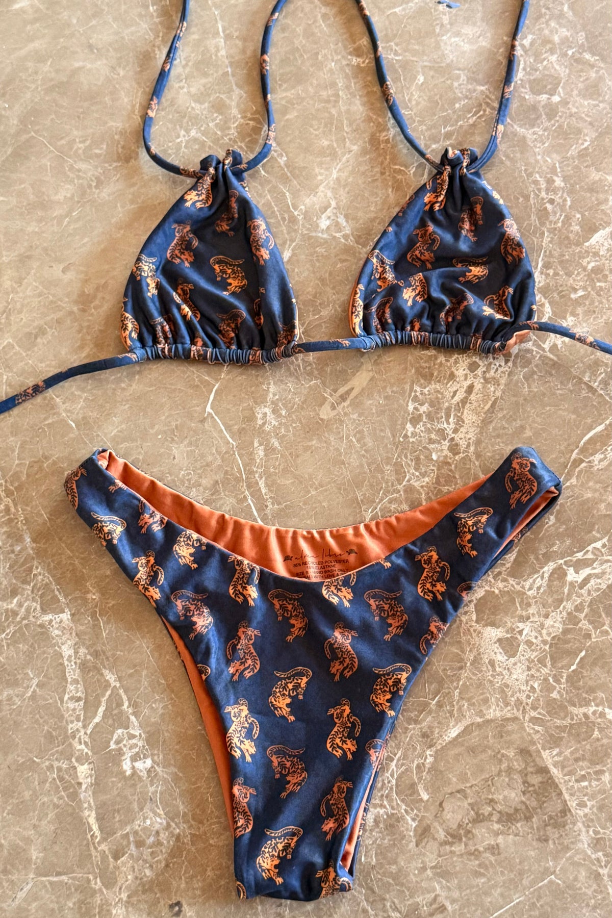 Bikini Due Pezzi Triangolo Fantasia Tigri