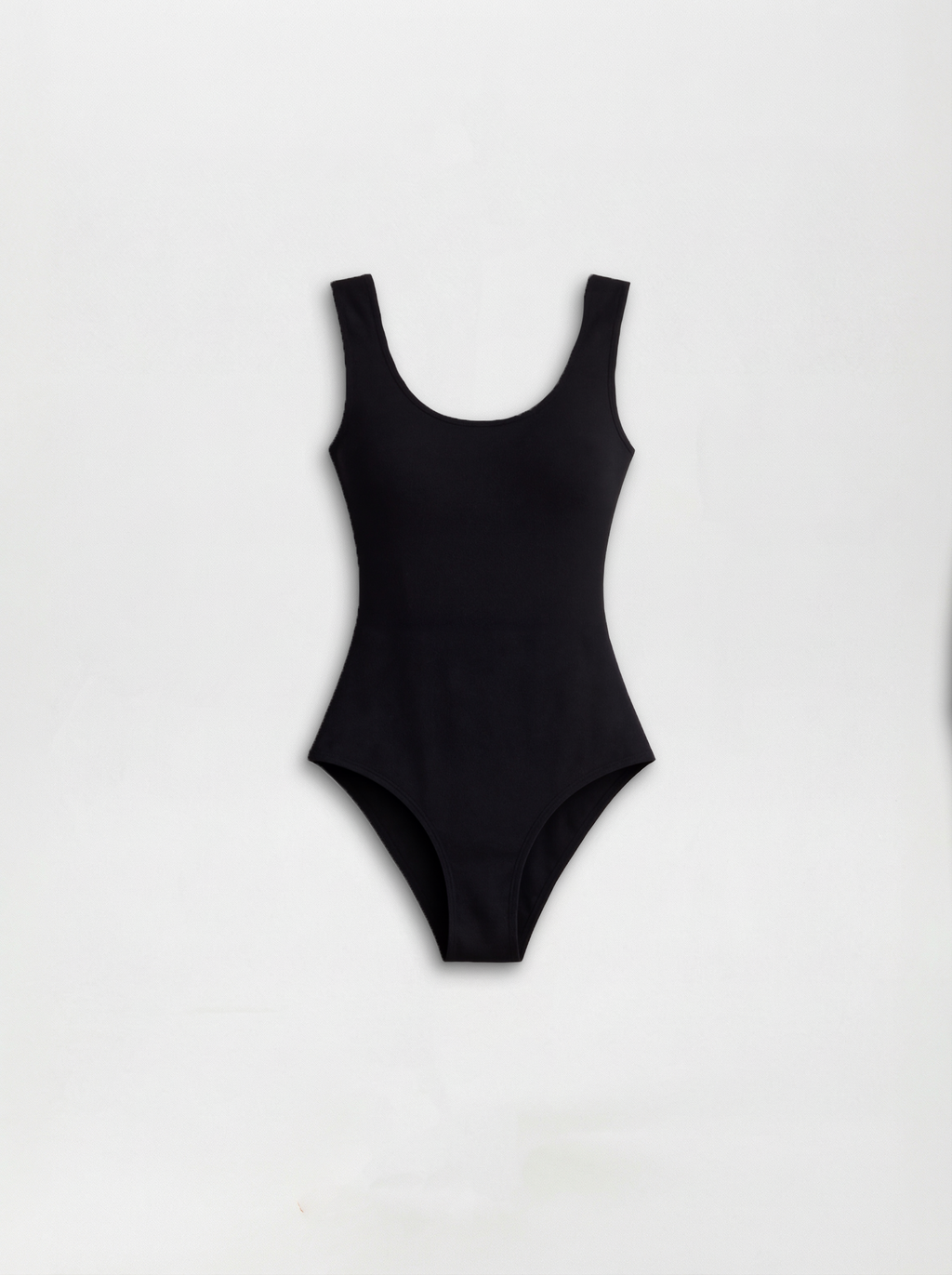 Body No Maniche Nero in Lyocell