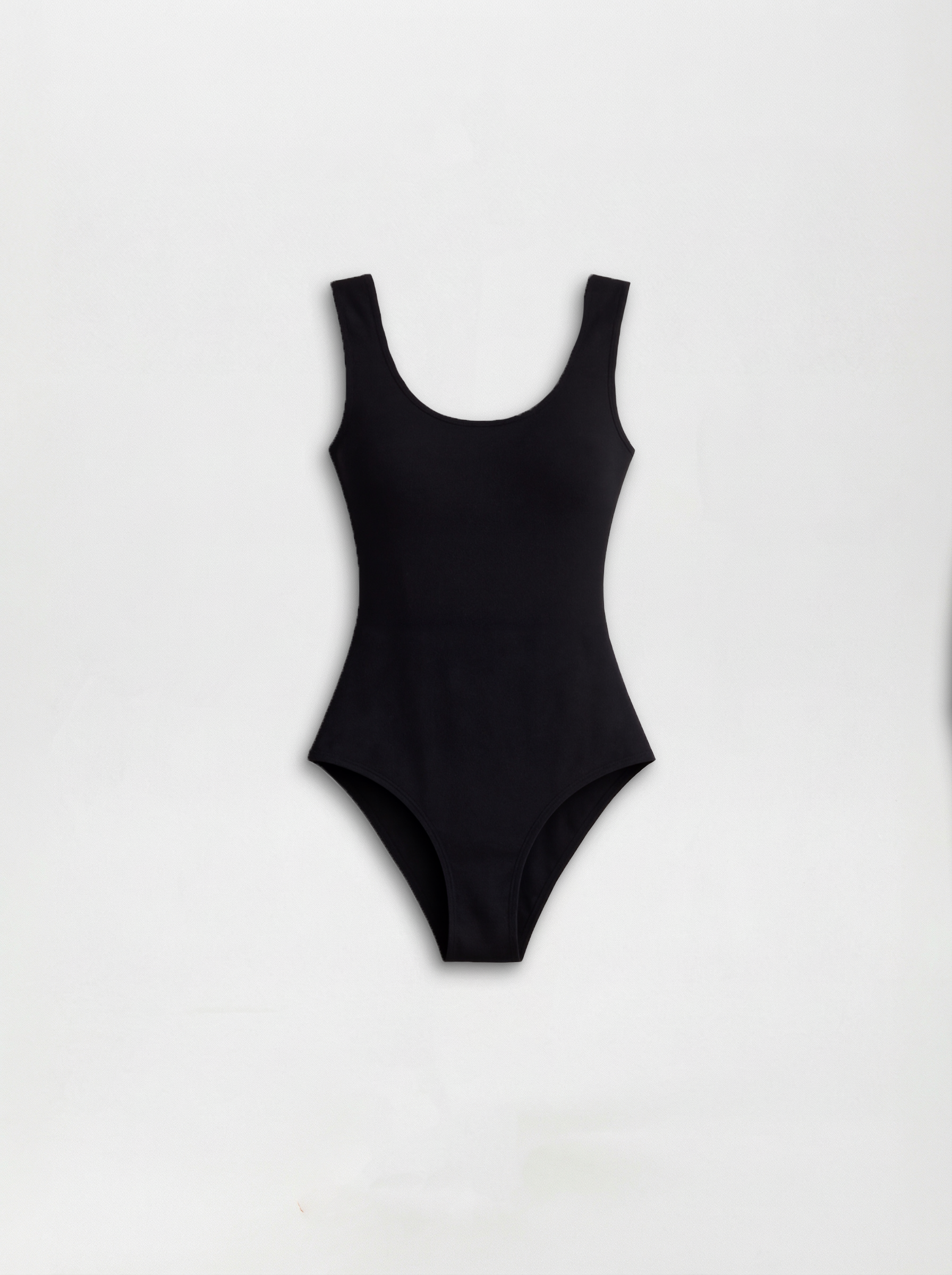 Body No Maniche Nero in Lyocell