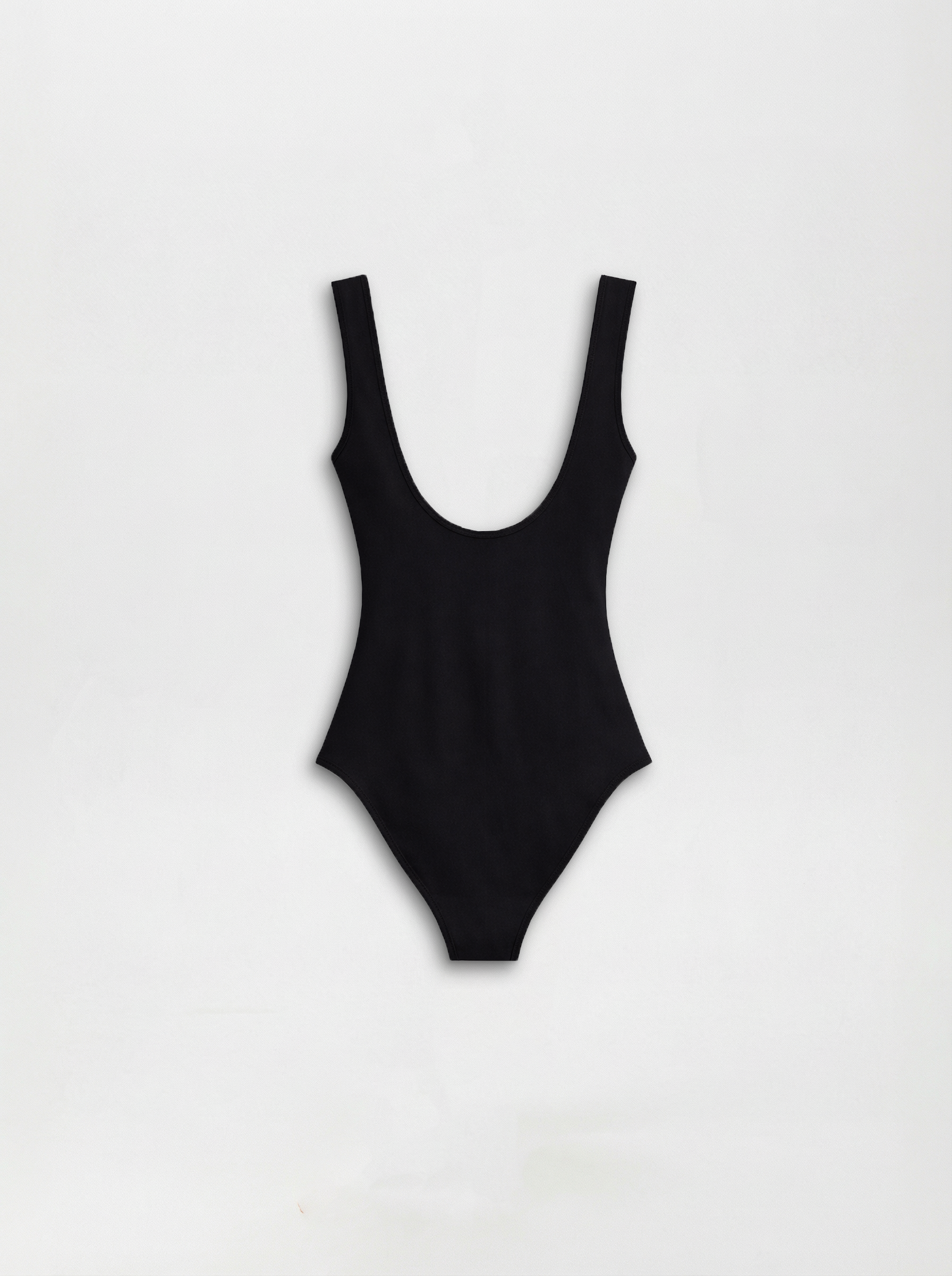 Body No Maniche Nero in Lyocell