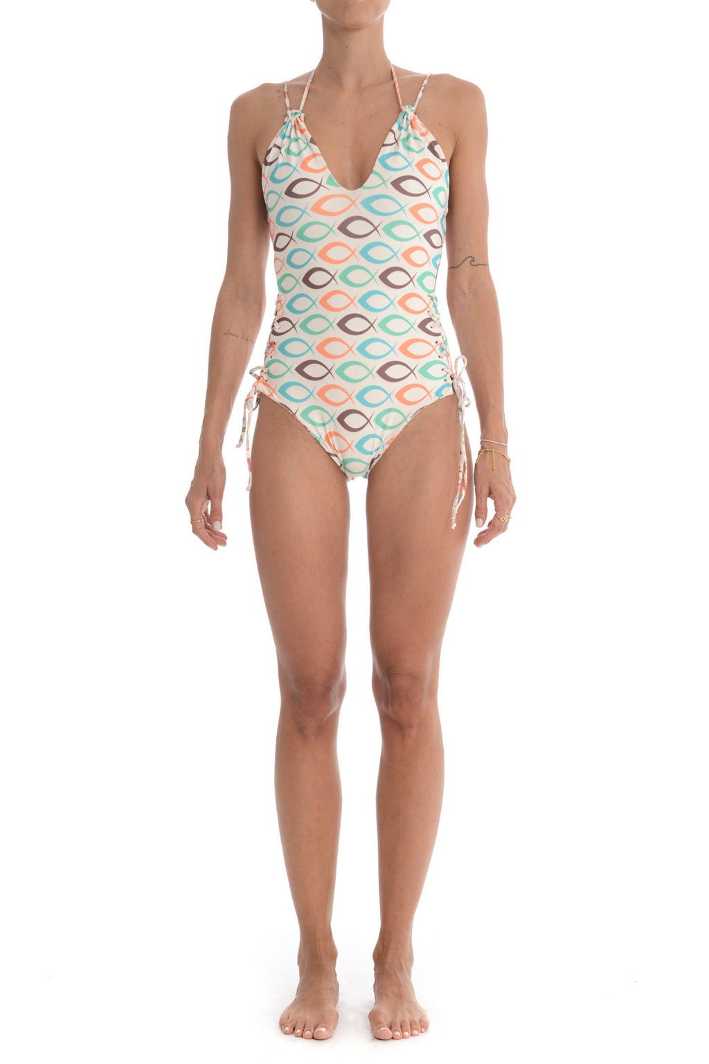 Costume Intero Reversibile Fantasia Boho & Pesci