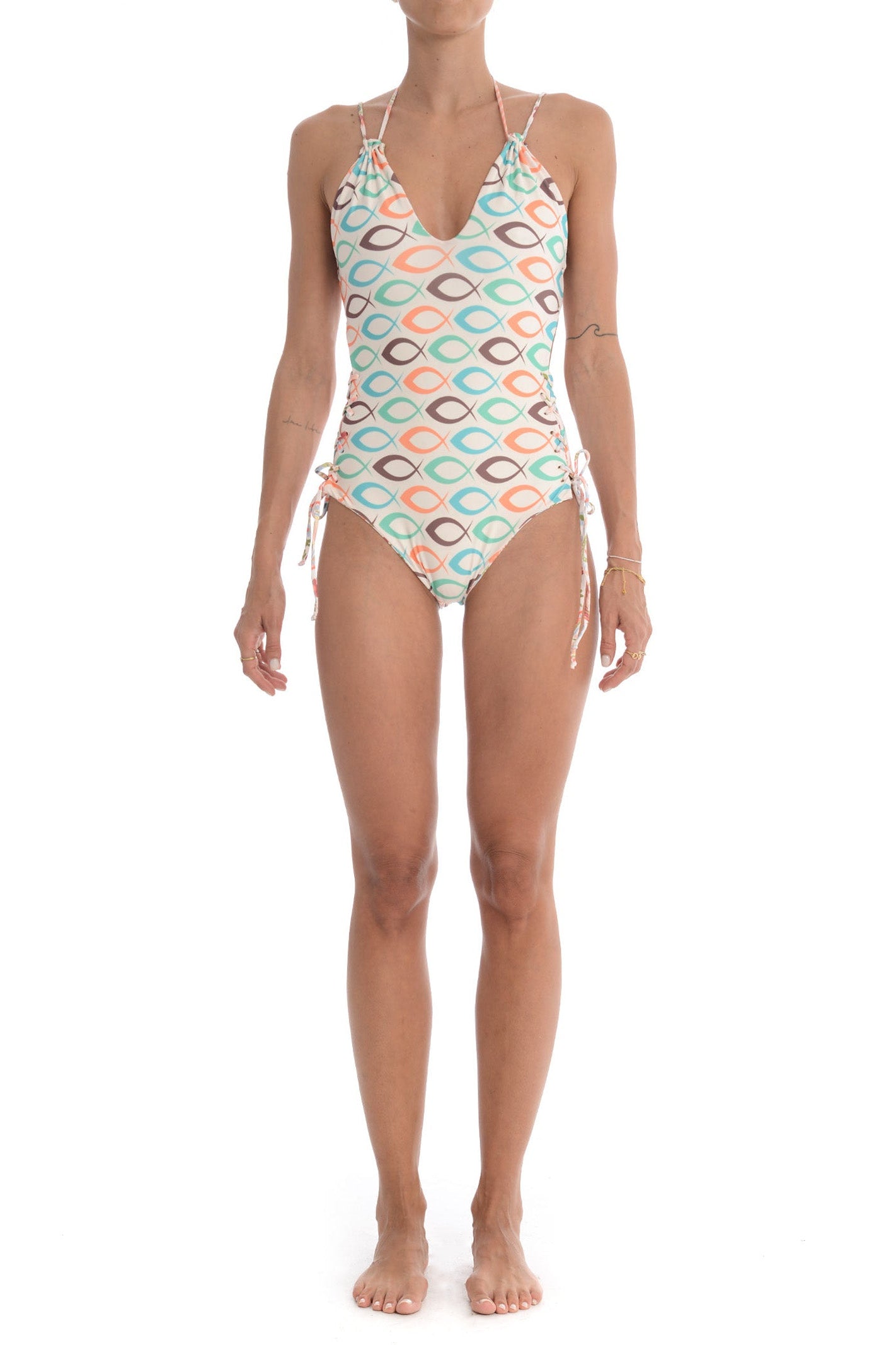 Costume Intero Reversibile Fantasia Boho & Pesci